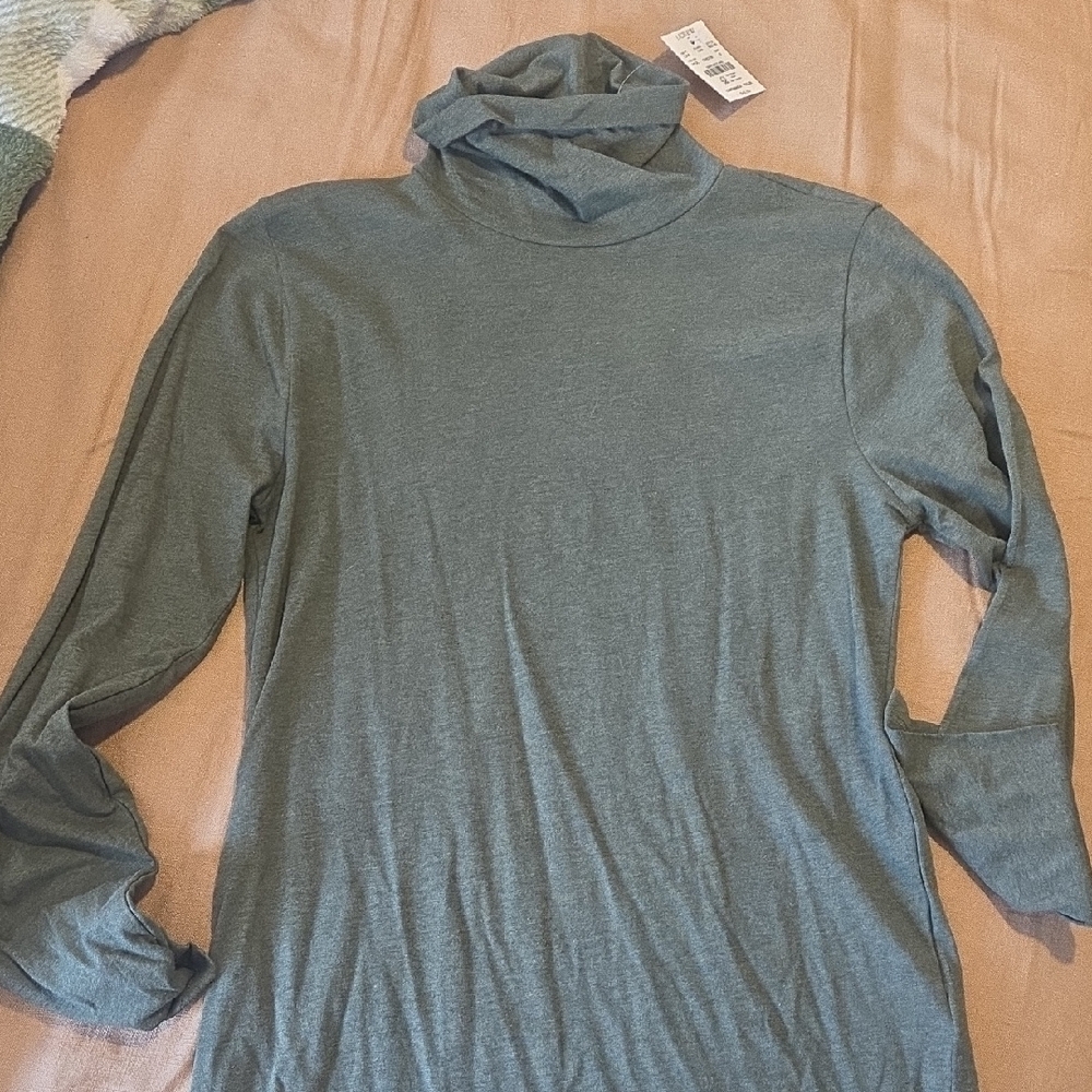 J. Crew Olive Turtleneck Top